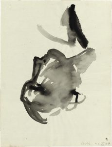 Georg Baselitz, "Elke Profil", 1978, Ink on Hahnemühle hand made paper, series of three, 62,5 x 48 cm, © Georg Baselitz; Courtesy: Daniel Blau, Munich