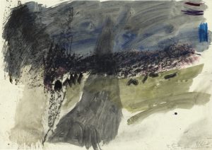 Per Kirkeby, "n.t.", 1982 wax crayon, watercolour, sand on paper 41,8 x 59 cm, © Per Kirkeby