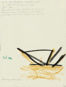 Per Kirkeby, "Salon", 1980 wax crayon on paper 39,6 x 29,9 cm, © Per Kirkeby