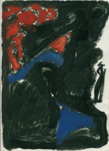 A.R. Penck, "Falsche Position", 1974, Gouache, wax crayon on paper, 29,3 x 21 cm, © A.R. Penck