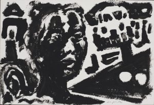 A.R. Penck, "o.t.", c. 1982, gouache on paper, 47,9 x 65,6 cm, © A.R. Penck