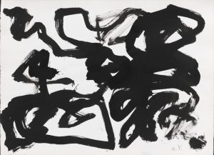 A.R. Penck, "o.t.", c. 1982 china ink on hand made paper 47,9 x 65,6 cm, © A.R. Penck