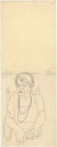 Andy Warhol, "n.t. (Seated Woman with Pearl Neckl …", c. 1950/52, graphite on off-white paper (two sheets collaged together), 55,6 x 21,6 cm, Andy Warhol Artwork © 2016 The Andy Warhol Foundation for the Visual Arts, Inc. / Artists Rights Society (ARS), New York