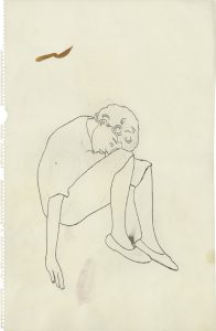 Andy Warhol, "n.t. (Boy Sitting on the Ground)", c. 1958, ink and graphite on paper, 45,5 x 29,4 cm, Andy Warhol Artwork © 2016 The Andy Warhol Foundation for the Visual Arts, Inc. / Artists Rights Society (ARS), New York