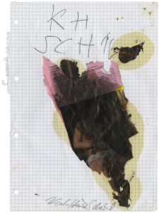 Karl-Heinz Schwind, "KH SCH 16", 2016, pencil, newspaper and oil on graph paper, 29,5 x 20,8 cm, © Karl-Heinz Schwind