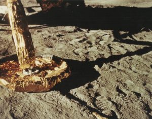 NASA, Foot Pad of Apollo 11 Lunar Module on Lunar Surface, c-print on semi-glossy artificial paper, printed in 1969 19 (20,2) x 24,1 (25,5) cm
