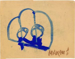 Markus Lüpertz, "o.T-(dihyrambisch)", 1964, pastel crayon and gouache on paper, 45,6 x 58,6 cm, © Markus Lüpertz