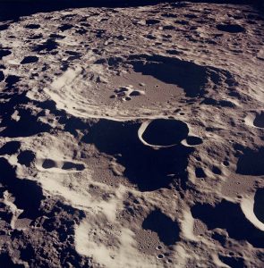 NASA · Apollo XI, “A View of the Moon from Orbit”, July 20, 1969, color print on semi-glossy fibre paper, printed by January 20, 1970, 18,4 (20,3) x 18 (25,3) cm, © NASA, courtesy Daniel Blau, Munich