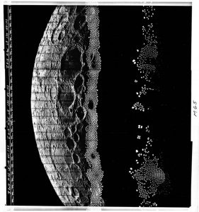 NASA Orbiter V, “The Moon”, 1967, original collage of three silver gelatin prints on matte fibre paper, printed in 1967, 42,0 (46,0) x 47,6 (51,6) cm, © NASA, Courtesy Daniel Blau, Munich