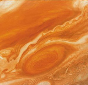 NASA Voyager II, “Jupiter ‘The Red Spot’ ”, July 3, 1979, JPL presentation color print on fibre paper, printed in 1979, 75,2 x 79 cm, © NASA, Courtesy Daniel Blau, Munich