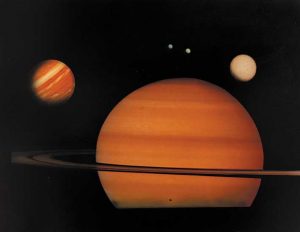 NASA Voyager II, “The Outer Planets, Saturn, Jupiter, Uranus, Neptune and Pluto”, varnished dye transfer print on original mount, printed for LIFE Magazine by June 1981, 46,8 x 59,8 cm, © NASA, Courtesy Daniel Blau, Munich