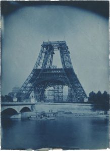 Unidentified Photographer, "Eiffeltower During Construction", c.1888, cyanotype from glass negative, ©Daniel Blau, Munich
