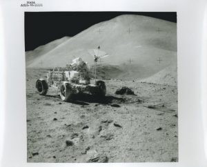NASA Apollo XV, “On the Moon”, 1971, silver gelatin print on glossy fibre paper © NASA, courtesy Daniel Blau, Munich
