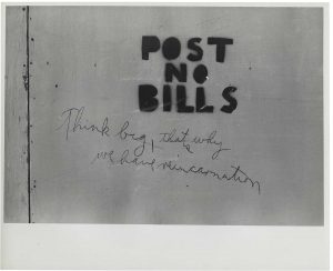 Edward Wallowitch, “n.t. (Post No Bills)“, 1972