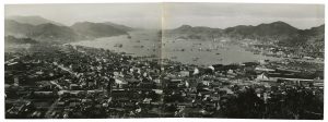 “Nagasaki Panorama”, before August 9, 1945, two silver gelatin prints on fibre paper, collaged together, 10,7 x 29,4 cm