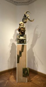 Matthew Monahan, "A Friend, a Known Enemy", 2007, glass, sheetrock, paper, charcoal, foam, wax, wood, oil, 240 x 32 x 32 cm, © Matthew Monahan, courtesy Daniel Blau, Munich