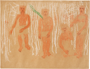 Carl Fredrik Hill, "n.t. (Lion, Snake, Waterfall, Ocean)", n.d., pastel on chamoise paper, 17,0 x 21,0 cm, © Carl Fredrik Hill, courtesy, Daniel Blau, Munich