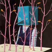 Bill Bragg,"Boxheads in the Woods“, 2011, water color on paper, 75,9x56,0 cm, ©Bill Bragg