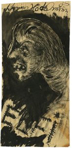 Antonius Höcklemann, "Elfi", 1982, ink on paper, 93 x 42,5 cm, © Antonius Höckelmann