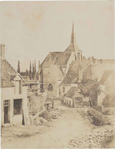 Louis Alphonse Poitevin (1819-1882) "View of Montbouy sur Loing with Notre-Dame et Saint-Blaise ", c. 1840 - 1850 gold-toned salted paper print 24,8 (46,7) x 19,1 (34,5) cm