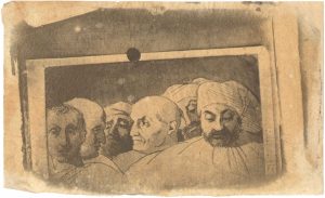 Louis Alphonse Poitevin (1819-1882) "Reproduction of a Drawing of a Group of Heads", 1855 - c. 1860 pigment process with dichromated albumen or gelatin 13,3 x 21,9 cm