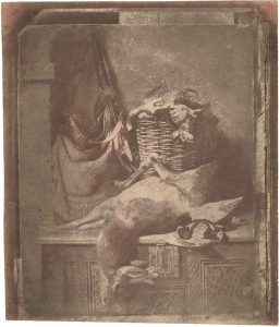 Louis Alphonse Poitevin (1819-1882) "Reproduction of a Painting of a Hunting Still Life (by P. hamon viellicht)", 1855 - c. 1860 pigment process with dichromated albumen or gelatin (?), with applied carbon (?) powder and an unexplained presence of gold 26,2 x 22,4 cm