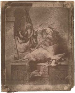 Louis Alphonse Poitevin (1819-1882) "Reproduction of a Painting of a Hunting Still Life", 1855 - c. 1860 pigment process with dichromated albumen or gelatin (?), with applied carbon (?) powder and an unexplained presence of gold 27,5 x 22,2 cm
