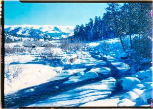 Fred P. Clatworthy, "Big Thompson River in Winter", c. 1952, Kodachrome, 12,4 x 17,5 cm, © Fred P. Clatworthy, courtesy Daniel Blau, Munich