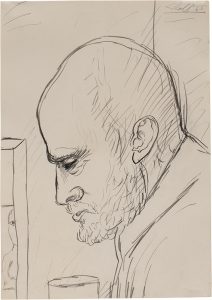 a.r. Penck, "n.t. (Portrait), 1965, charcoal on paper, 41,8 x 29,6 cm, © ar. Penck, courtesy Daniel Blau, Munich