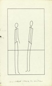 Matt Mullican, "n.t. (One Person Lying to Another)", 1974, rapidograph and photocopy on paper, 35,3 x 21,4 cm, © Matt Mullican, courtesy Daniel Blau, Munich