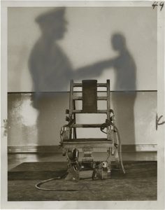 Unidentified Photographer, "The Hot Seat", October 18, 1940, silver gelatin print with airbrush and crop marks in brown crayon on glossy fibre paper, 21,0 (22,7) x 16,3 (18,0), © Unidentified Photographer, courtesy Daniel Blau, Munich