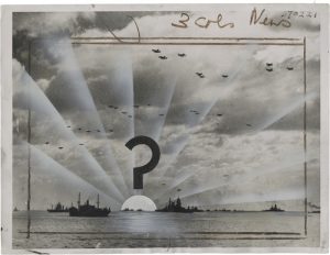 Unidentified Photographer, "Imperial Review Concludes Jap Naval Games", October 1936, silver gelatin print with airbrush and crop marks in brown crayon on glossy fibre paper, 16,7 (17,7) x 21,6 (23,1) cm,  © Unidentified Photographer, courtesy Daniel Blau, Munich