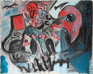 ar. Penck, "Besuch", 1978, acrylic on canvas, 180,3 x 144,2 cm, ©ar. Penck