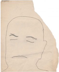 Andy Warhol (1928-1987), "n.t. (Portrait of Jean Sibelius)", c. 1952 ink and graphite on paper, 35,3 x 28,6 cm