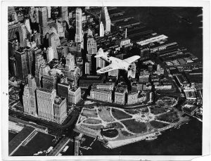 Unidentified Photographer, "As Hawks Introduced New Plane to New York", 1937