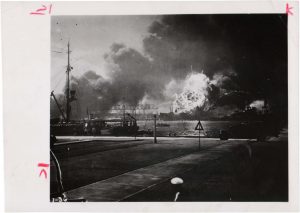 Unidentified U.S. Navy Photographer, "Pearl Harbor, USS Shaw Exploding ", December 7, 1941