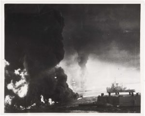 Unidentified U.S. Navy Photographer, "Pearl Harbor, USS Oklahoma ", December 7, 1941