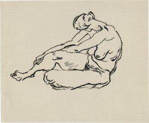 George Grosz (1893 – 1956), "Sitzender Akt, abgewendet", 1913/14