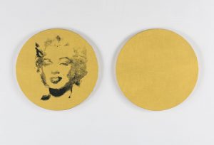 Elaine Sturtevant (1924 - 2014), "Warhol Gold Marylin (Tondo Diptych)", 1972/73