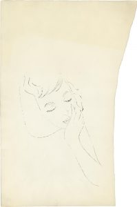 Andy Warhol (1928-1987), "n.t. (Potrait of a Young Lady Resting on her Arm)", c. 1957