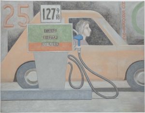 David Byrd (1926-2013), "Woman in Car, Filling Station", c. 1981
