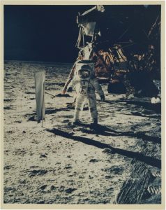 NASA · Apollo XI · Neil Armstrong, "Buzz Aldrin Standing Next to the Solar Wind Composition Experiment", July 20, 1969