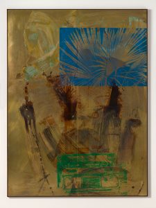 Robert Rauschenberg (1925-2008),"Everglade (Borealis)“, 1990, Tarnish and silkscreen ink on brass
